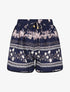 Mini short transparent à imprimés - marine - 1