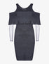 Robe-pull manches voile - gris foncé - 3