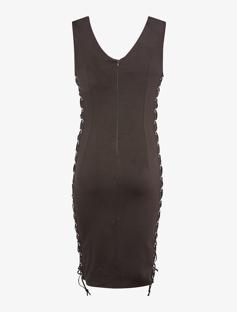 Robe côtés à lacets - noir - 4
