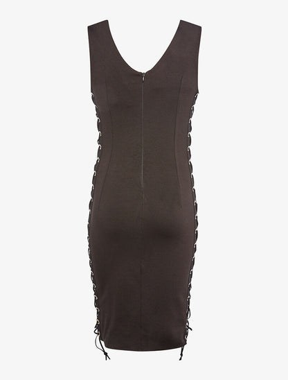 Robe côtés à lacets - noir - 4