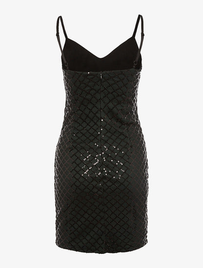 Robe basic à sequins - vert - 2