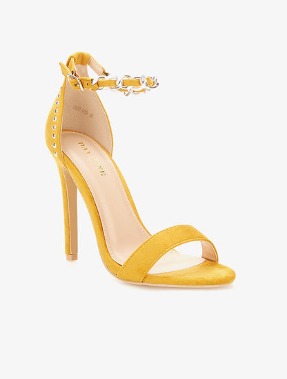 Peep-toes à chaînettes - moutarde - 2