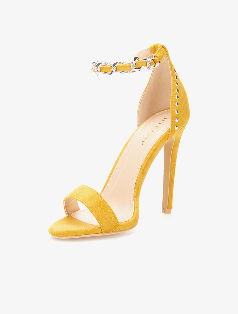 Peep-toes à chaînettes - moutarde - 3