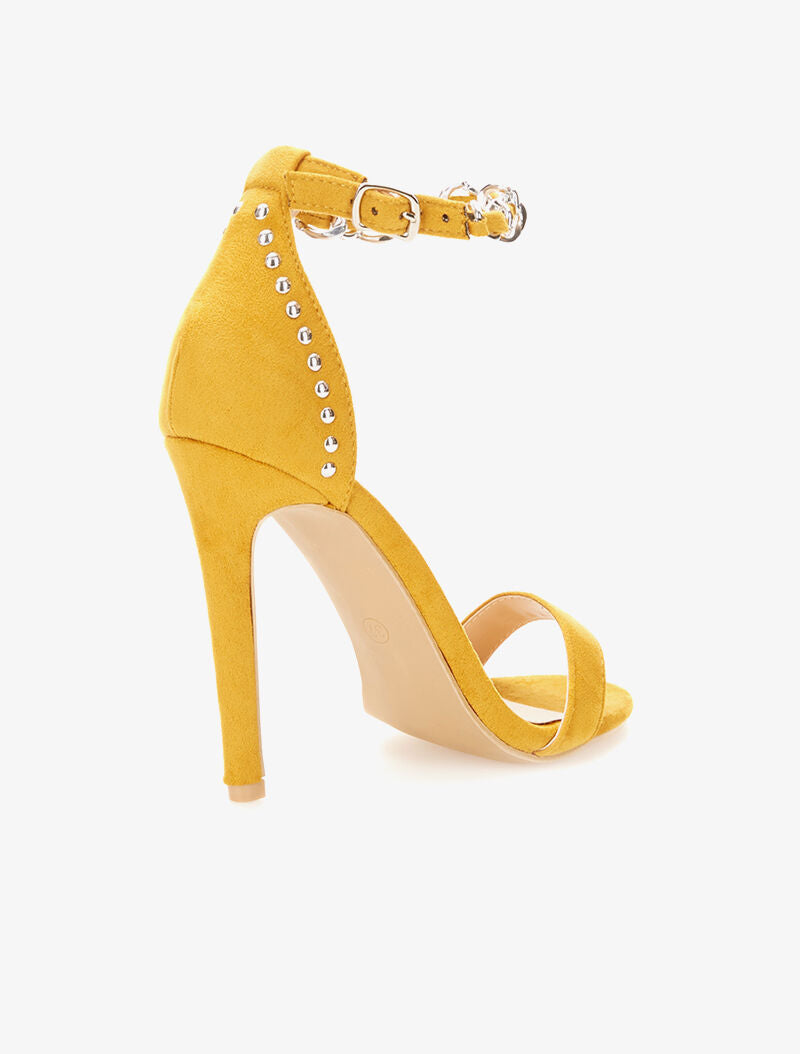 Peep-toes à chaînettes - moutarde - 4