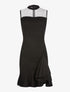 Robe bas volant en biais - noir - 1