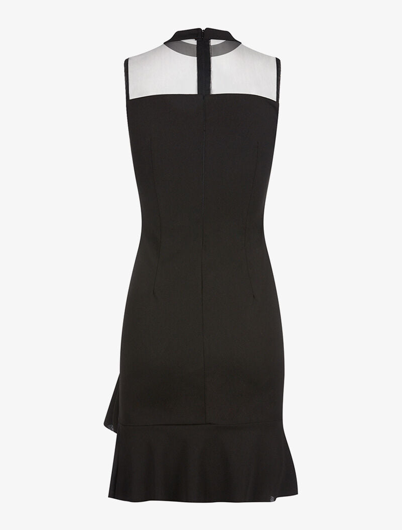 Robe bas volant en biais - noir - 2
