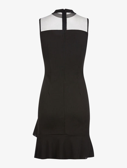 Robe bas volant en biais - noir - 2