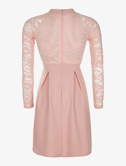 Robe bras et dos dentelle - rose - 2