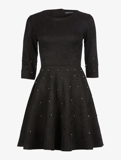Robe daim à billes argentées - noir - 1