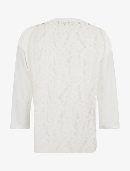 Sweat dos en dentelle - blanc - 2