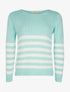 Pull rayures en maille large - bleu - 1
