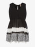 Top voile bas dentelle - noir - 1