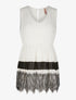 Top voile bas dentelle - blanc - 3