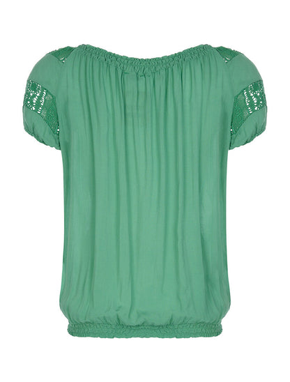 Top bordure dentelle - vert - 2