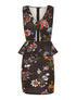 Robe fourreau ventre nu - noir - 1