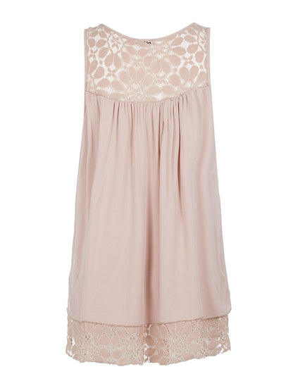 Débardeur long bas dentelle - rose - 2