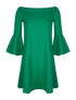 Robe coupe ample épaules nues - vert - 3