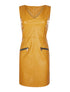 Robe simili à zips - moutarde - 1