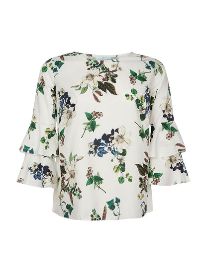 Top fluido mangas 3/4 - blanco
