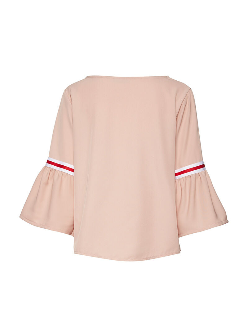 Top manches volantées à lignes sport - beige - 5