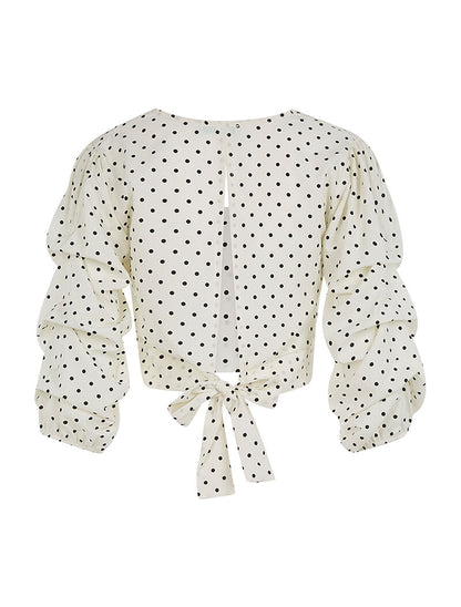 Crop top à pois - blanc - 2