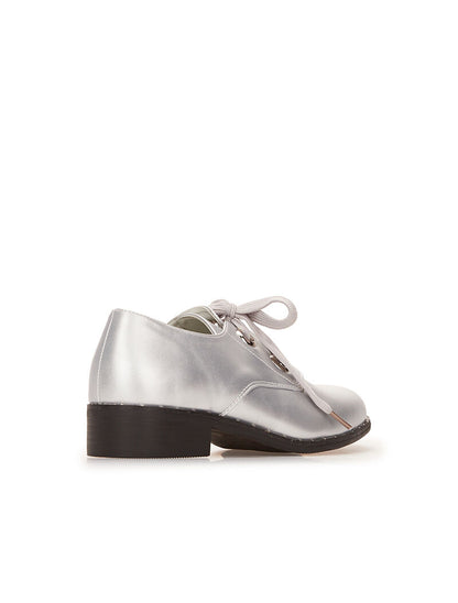 Derbies unies à oeillets - argent - 5