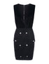 Robe buste croisé velours - noir - 1