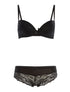 Ensemble SG et culotte bord dentellé - noir - 3