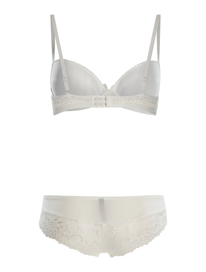 Ensemble SG et culotte bord dentellé - blanc - 2