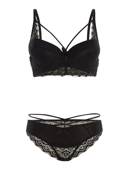 Ensemble SG et culotte lace à bord dentelle - noir - 3