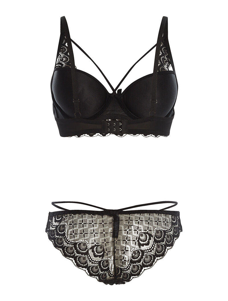 Ensemble SG et culotte lace à bord dentelle - noir - 2