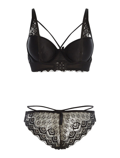 Ensemble SG et culotte lace à bord dentelle - noir - 2