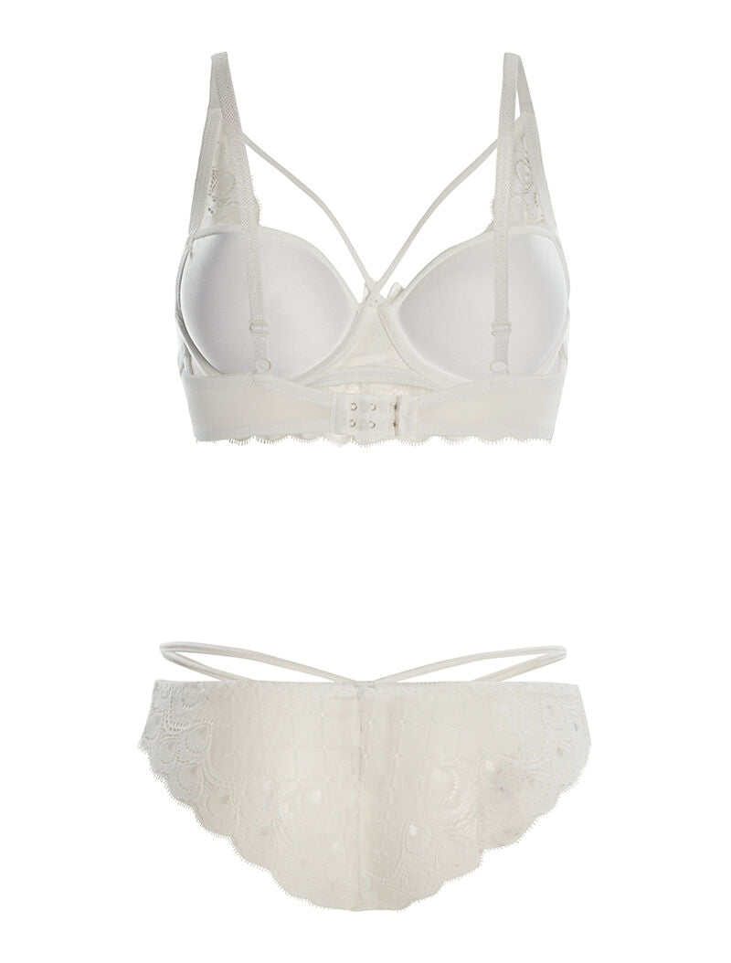 Ensemble SG et culotte lace à bord dentelle - blanc - 2
