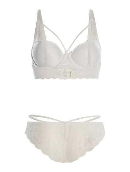 Ensemble SG et culotte lace à bord dentelle - blanc - 2