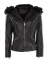 Blouson simili fourré à capuches - noir - 1