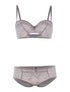 Ensemble SG corbeille dentelle et culotte - gris - 1