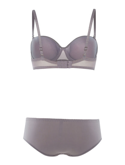 Ensemble SG corbeille dentelle et culotte - gris - 2