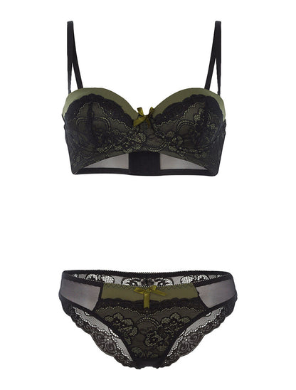 Ensemble SG à corbeille et culotte - noir/kaki - 1