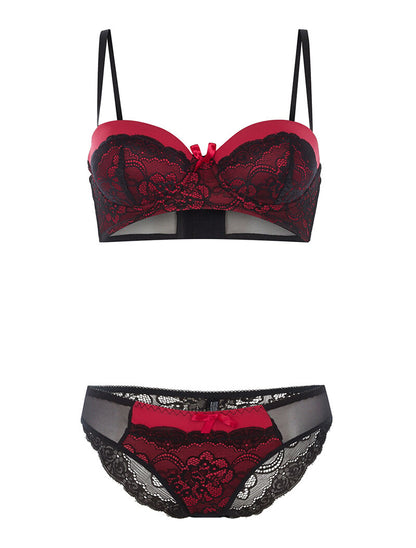 Ensemble SG à corbeille et culotte - noir/rouge - 1