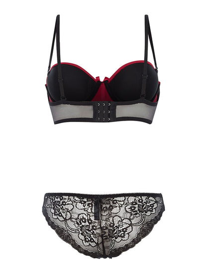 Ensemble SG à corbeille et culotte - noir/rouge - 2