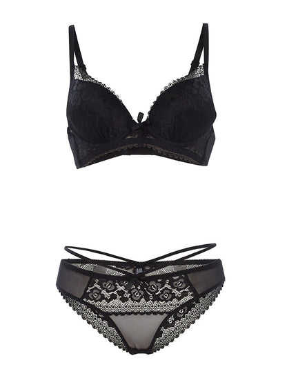 Ensemble SG et culotte fines lanières - noir - 1