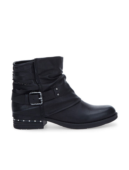 Boots à lanières et clous - noir - 1