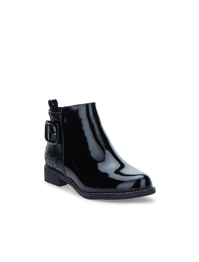 Bottines vernis ornées de brillants - noir - 2