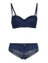 Ensemble SG et culotte dentelle - marine - 1
