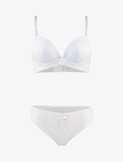 Ensemble en dentelle graphique - Blanc - 3