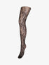 Collants fantaisie à motifs fleuri graphiques - Noir - 3