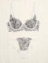 Ensemble en dentelle contrastant - Blanc - 4
