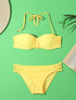 Bikini à bandes tressées - Jaune - 1