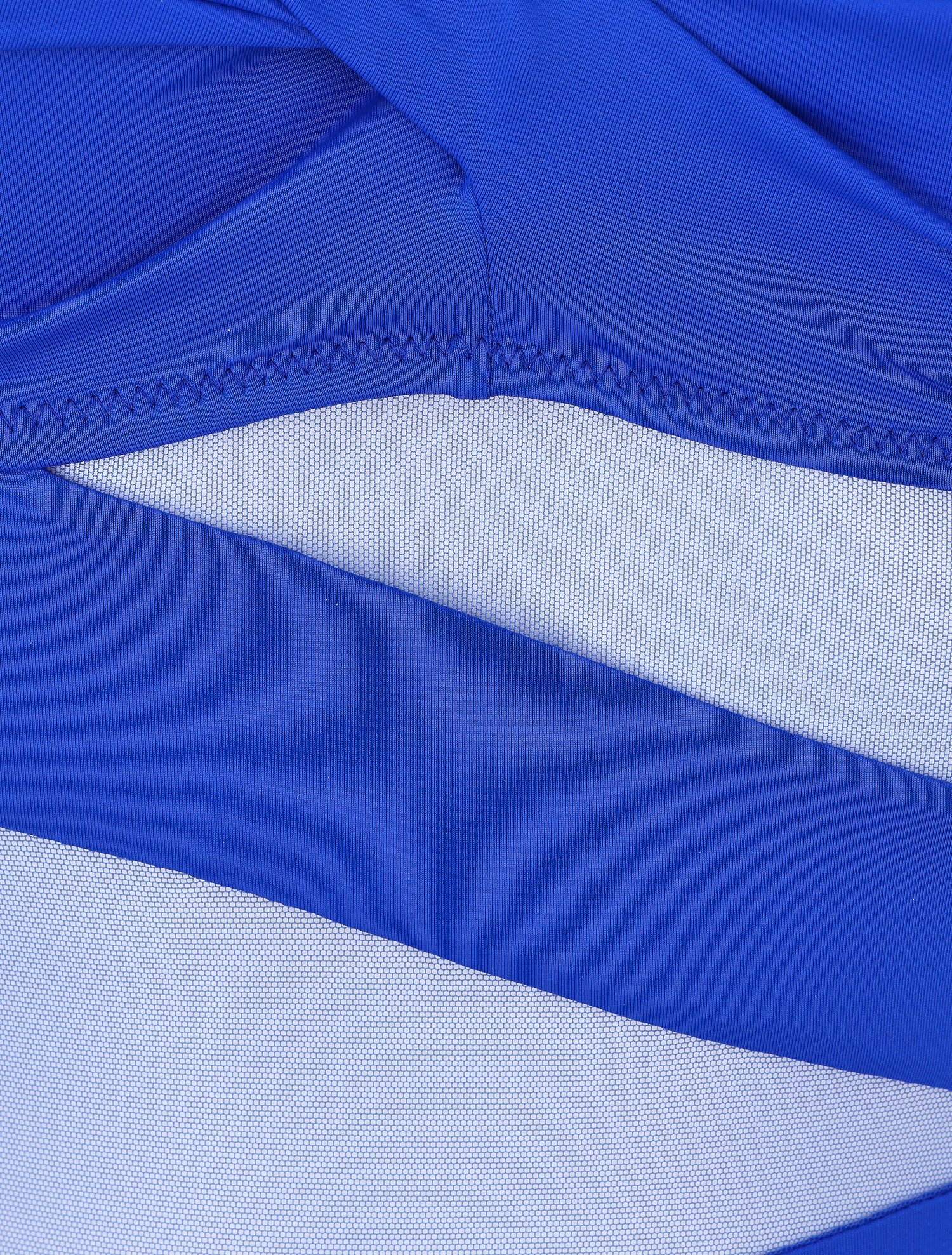 Maillot de bain à empiècements en tulle - Bleu électrique - 3