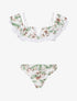 Bikini tropical à volants - Blanc - 1
